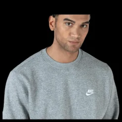 Best Nike Sportswear Club Fleece Crew DK GREY HEATHER/WHITE Grå