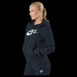 Nike Sportswear Club Fleece Women's Logo Pullover Hoodie BLACK/WHITE Blå Sale