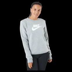 Clearance Nike Sportswear Club Fleece Women's Crew DK GREY HEATHER/WHITE Grå