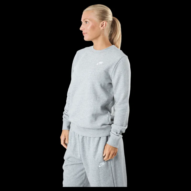 Nike Sportswear Club Fleece Women's Crew DK GREY HEATHER/WHITE Grå Discount