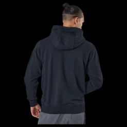 Discount Nike Sportswear Club Men's Pullover Hoodie BLACK/BLACK/WHITE Svart