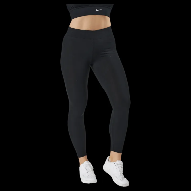 Online Nike Sportswear Essential Women's 7/8 Mid-Rise Leggings BLACK/WHITE Svart