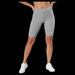 Nike Sportswear Essential Women's Mid-Rise Bike Shorts DK GREY HEATHER/WHITE Grå