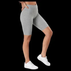 Nike Sportswear Essential Women's Mid-Rise Bike Shorts DK GREY HEATHER/WHITE Grå