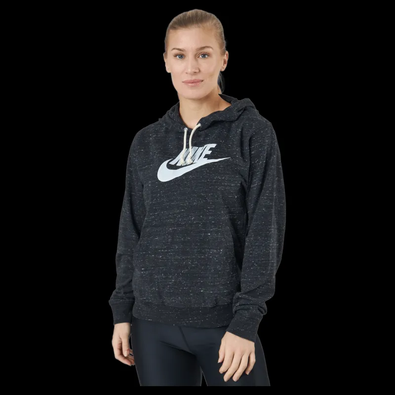 Sale Nike Sportswear Gym Vintage Women's Pullover Hoodie BLACK/WHITE Grå