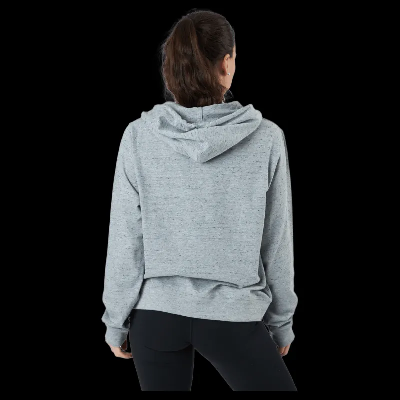 Nike Sportswear Gym Vintage Women's Pullover Hoodie DK GREY HEATHER/WHITE Grå Outlet