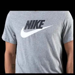 Nike Sportswear Men's T-Shirt DK GREY HEATHER/BLACK/WHITE Grå