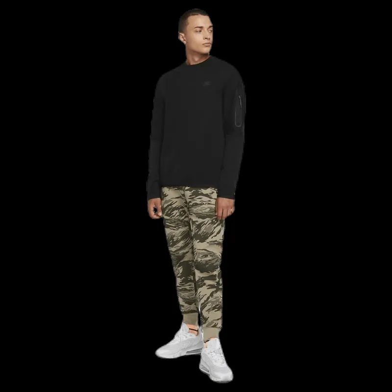 Online Nike Sportswear Tech Fleece Men's Crew Sweatshirt BLACK/BLACK Svart