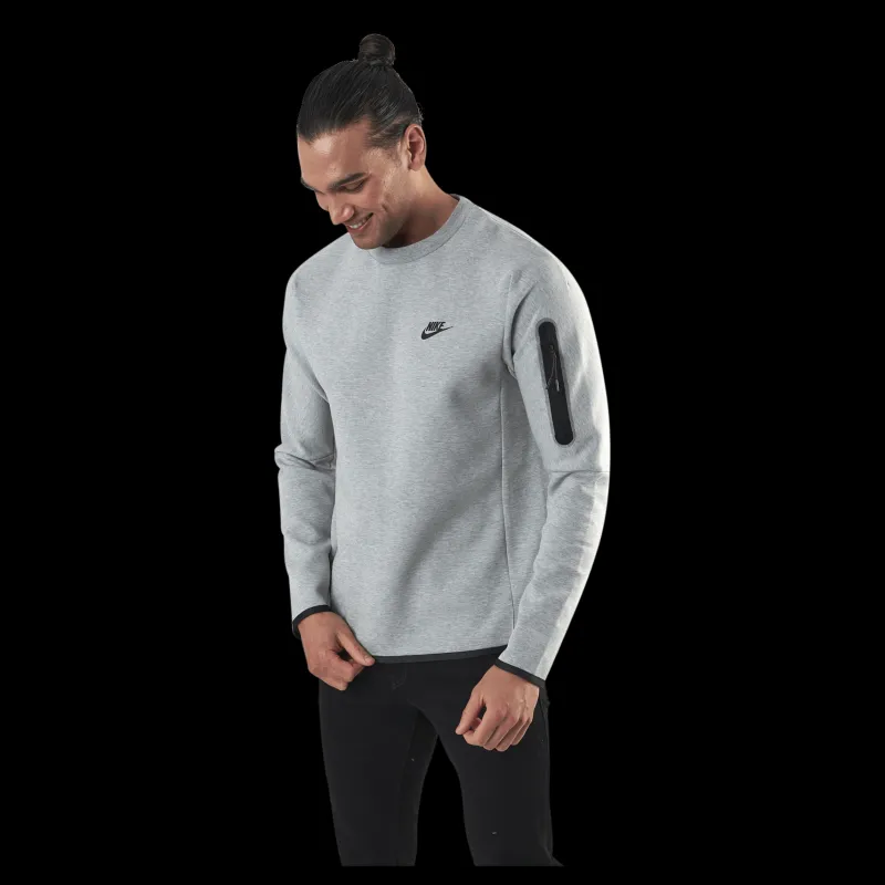 Nike Sportswear Tech Fleece Men's Crew Sweatshirt DK GREY HEATHER/BLACK Grå Online