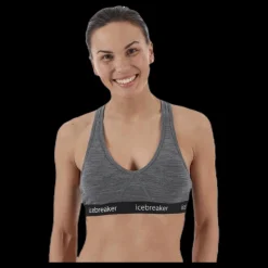 New Icebreaker Sprite Racerback Bra Grey Grå