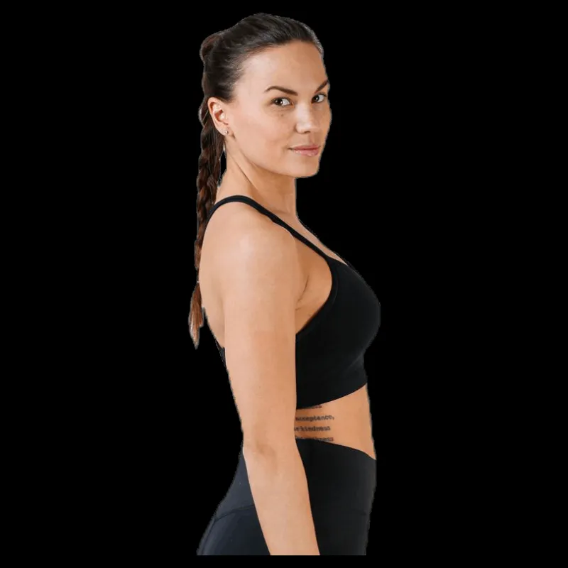 Best Nike Strappy Bra White/Black Svart