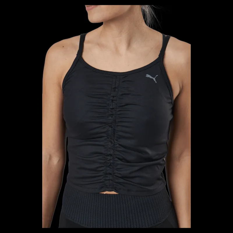 Puma Studio Foundation Ruched Tank Black Svart Clearance