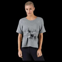 Nike Studio SS Wrap Top Black/Grey Grå Discount
