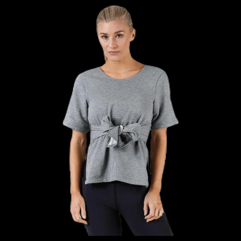 Nike Studio SS Wrap Top Black/Grey Grå Discount