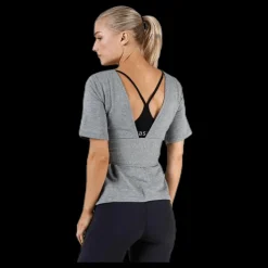 Nike Studio SS Wrap Top Black/Grey Grå Discount