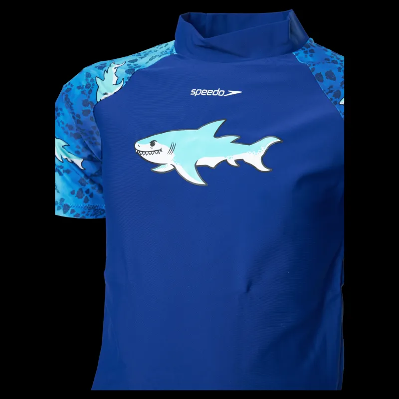 Speedo Sun Protection Top And Short Blue Blå Hot