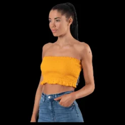 Online Only Sunny Bandeau Smock Top Yellow Gul