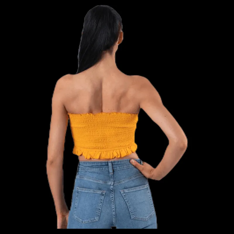 Online Only Sunny Bandeau Smock Top Yellow Gul