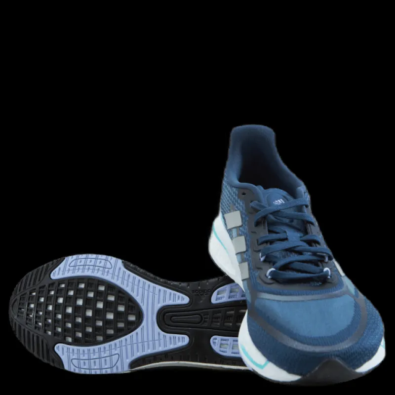 Discount adidas Supernova+ Shoes Crew Navy / Silver Metallic / Pulse Aqua Blå