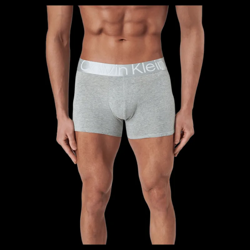 New Calvin Klein Sustain Steel Cotton Trunk 3Pk Multi Grå