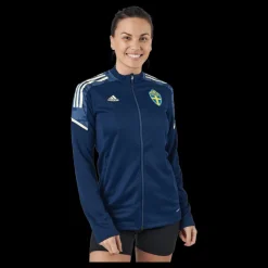 adidas Svff Tk Jkt W Team Navy Blue/easy Yellow Blå Online