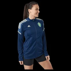 adidas Svff Tk Jkt W Team Navy Blue/easy Yellow Blå Online