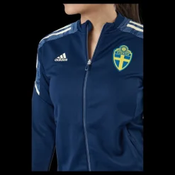 adidas Svff Tk Jkt W Team Navy Blue/easy Yellow Blå Online