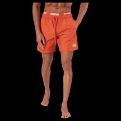 Puma Swim Men Utility Mid Shorts 1p Chili Powder Orange Clearance