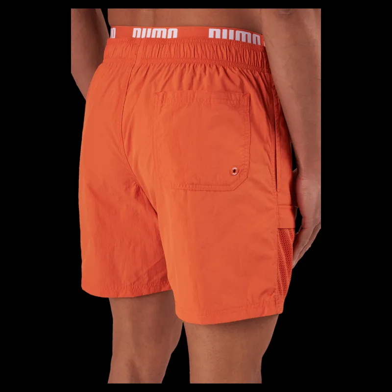 Puma Swim Men Utility Mid Shorts 1p Chili Powder Orange Clearance