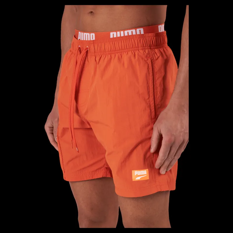 Puma Swim Men Utility Mid Shorts 1p Chili Powder Orange Clearance