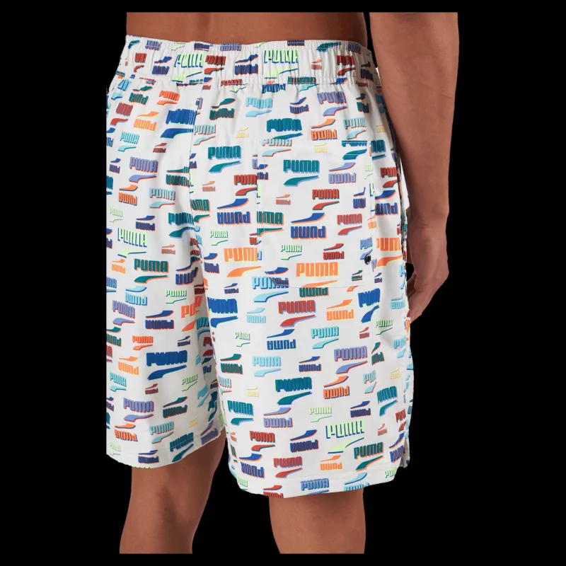 Puma Swim Unisex Loose Fit Shorts 1 White Combo Flerfärgad Sale