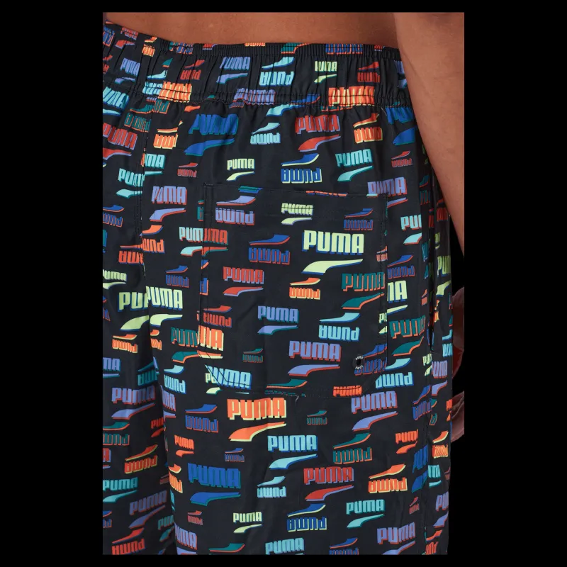 Outlet Puma Swim Unisex Loose Fit Shorts 1 Black Combo Flerfärgad