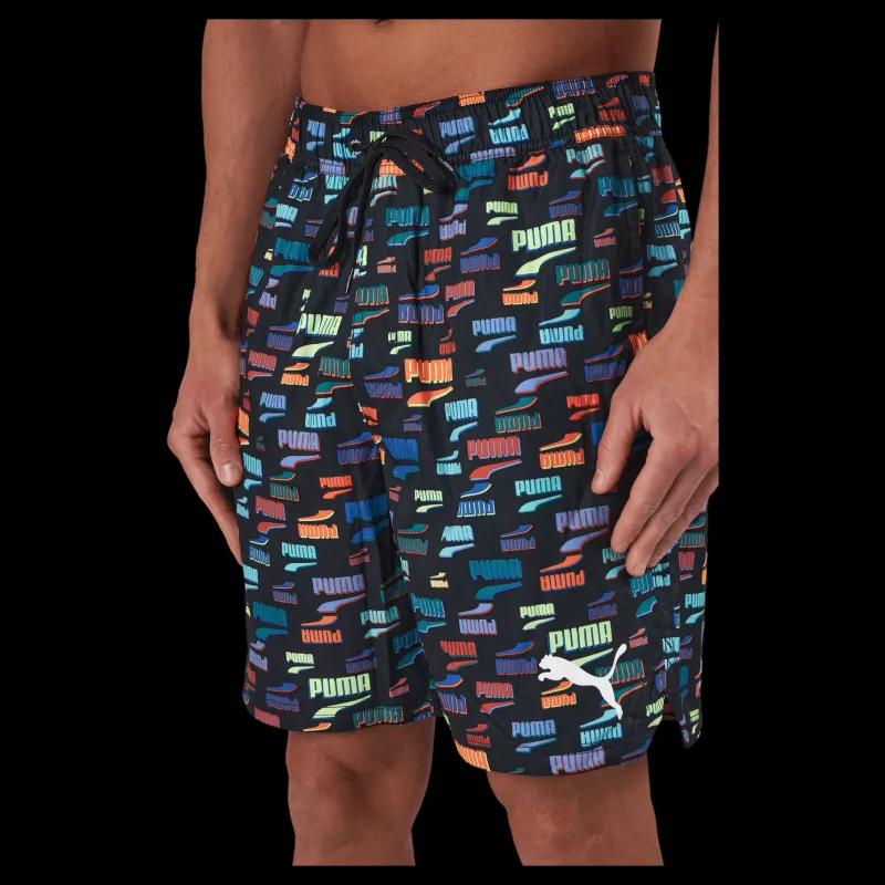 Outlet Puma Swim Unisex Loose Fit Shorts 1 Black Combo Flerfärgad
