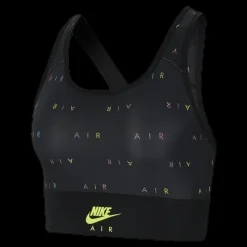 Hot Nike Swoosh Air Bra Print Black/Yellow Svart