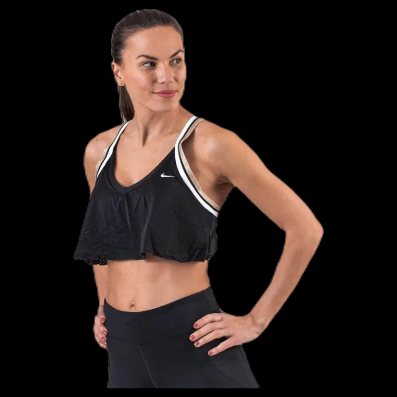Nike Swoosh HBR Strap Bra White/Black Svart Outlet