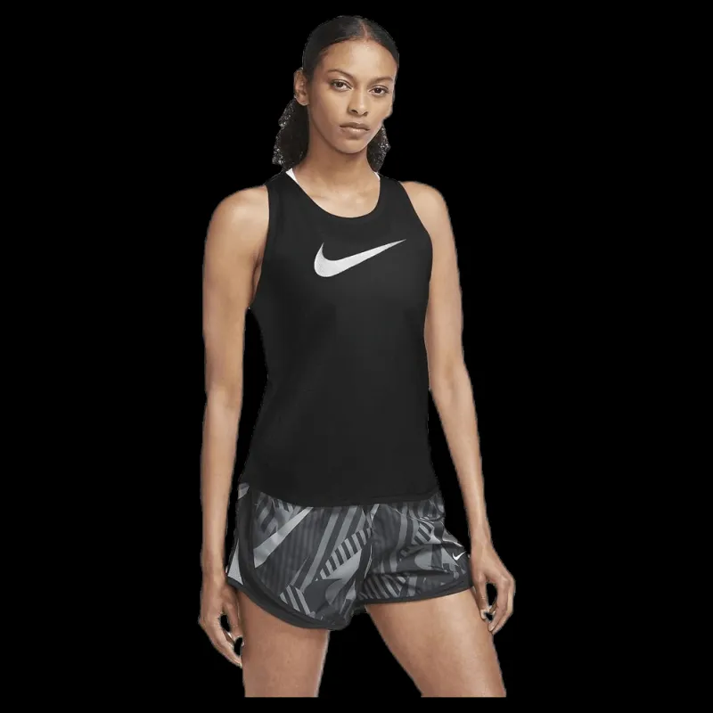 Nike Swoosh Run Tank White/Black Svart Outlet
