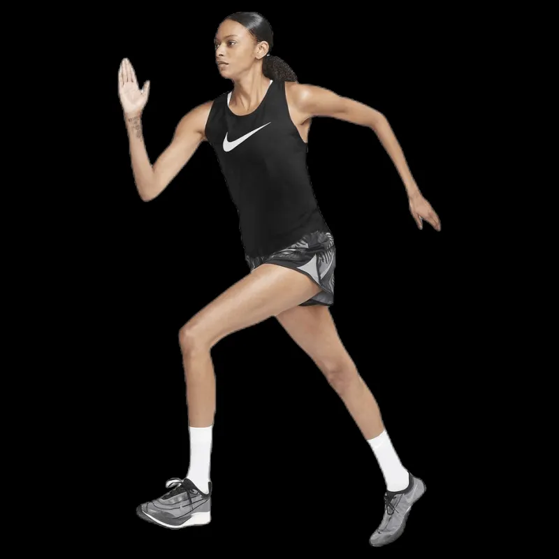 Nike Swoosh Run Tank White/Black Svart Outlet