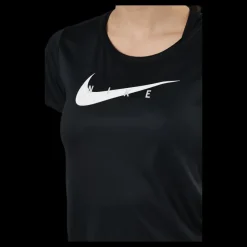 Nike Swoosh Run Top SS Black/Silver Svart Online