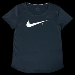 Nike Swoosh Run Top SS Black/Silver Svart Online