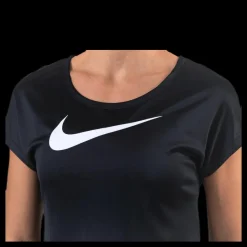 Best Nike Swoosh Run Top SS White/Black Svart