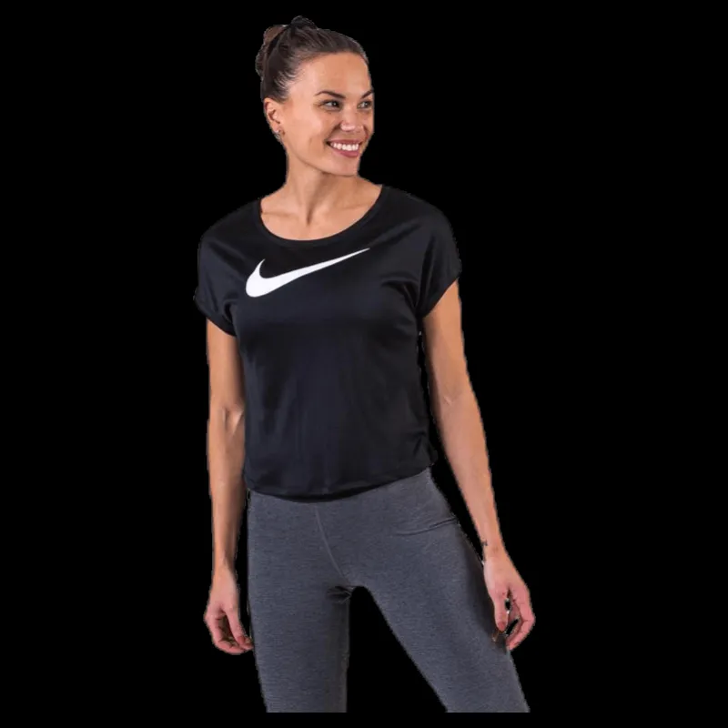 Best Nike Swoosh Run Top SS White/Black Svart