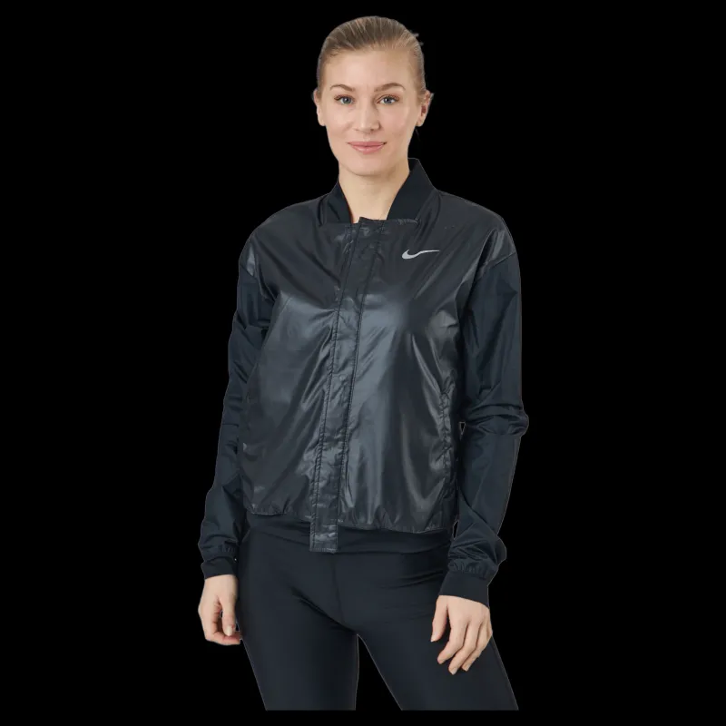 Nike Swoosh Run Women's Running Jacket BLACK/WHITE Svart