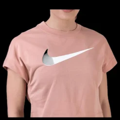 Nike Swoosh SS Crop Top Red Rosa