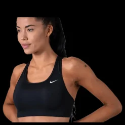 Online Nike Swoosh Women's Medium-Support Non-Padded Sports Bra BLACK/WHITE/WHITE Svart
