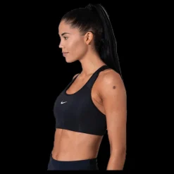 New Nike Swoosh Women's Medium-Support 1-Piece Pad Sports Bra BLACK/WHITE Svart
