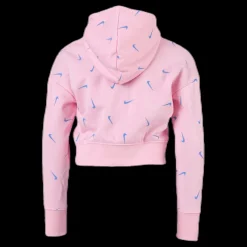 Hot Nike Swooshfetti Crop Hoodie Junior Pink/Blue Rosa