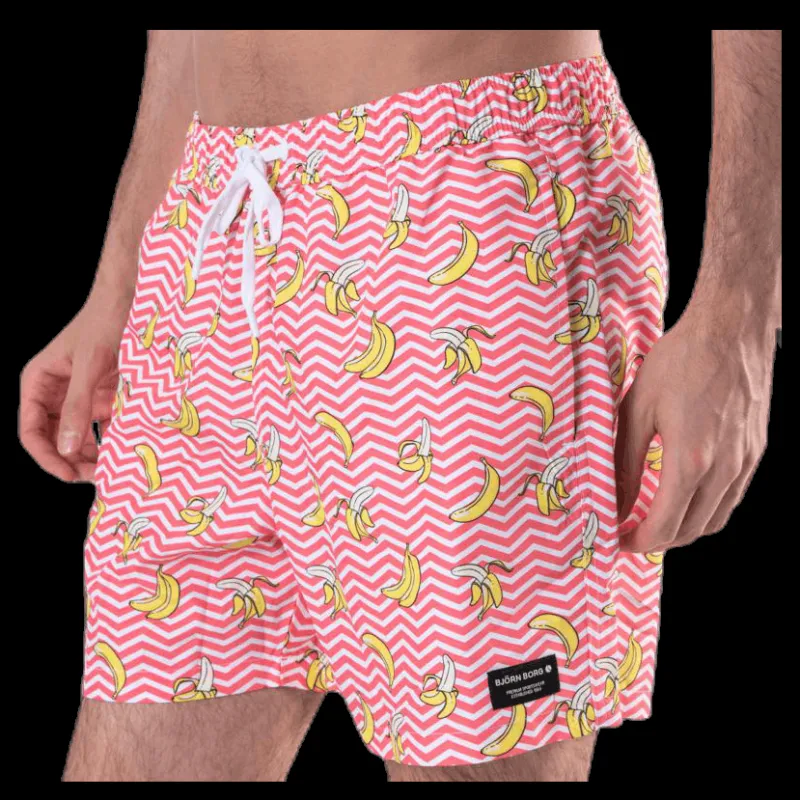 Clearance Björn Borg Sylvester Loose Shorts Pink/Yellow Rosa och Gul