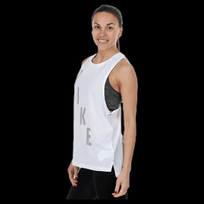 Hot Nike Tailwind Tank GX White/Grey Vit och Grå