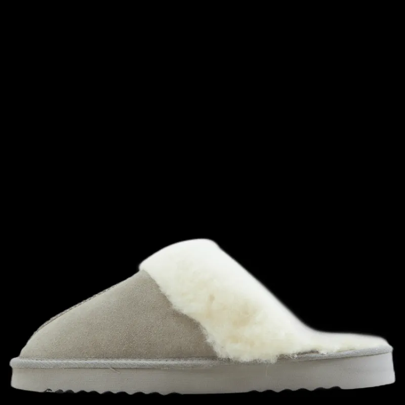 Mols Tamara W Warm Leather Slipper Chateau Gray Grå Discount