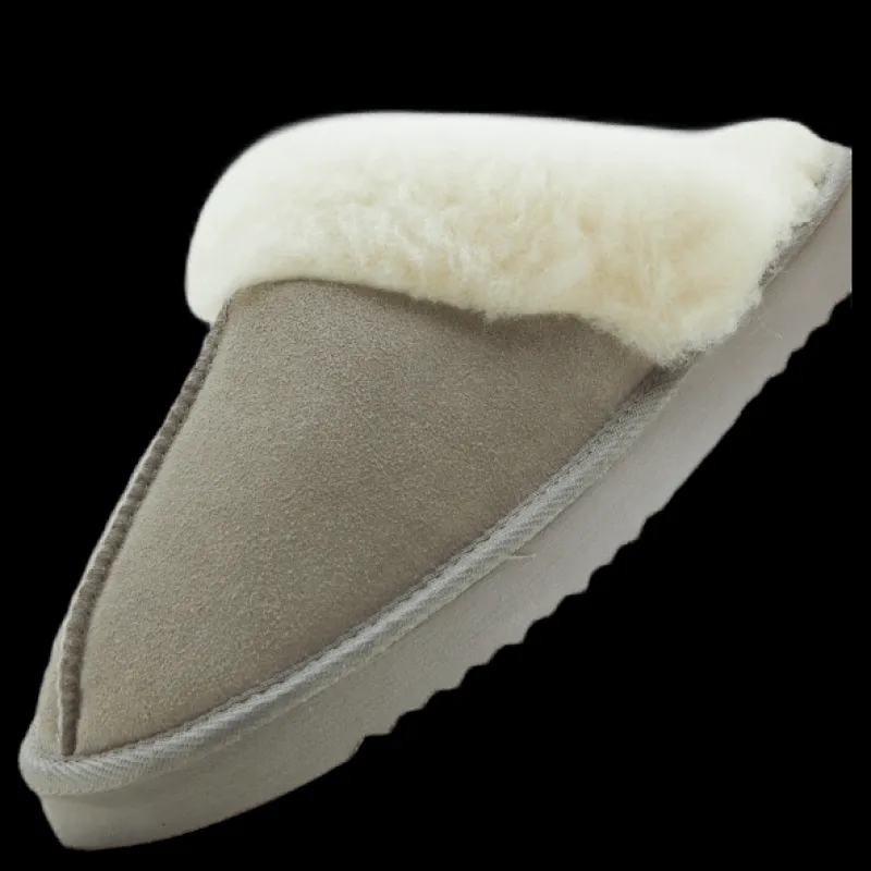 Mols Tamara W Warm Leather Slipper Chateau Gray Grå Discount